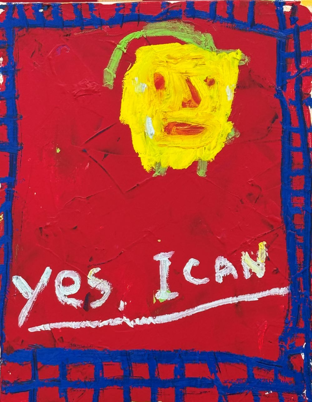 하남_픽셀과 낙서, Mixed Media (acrylic & oil stick) on Canvas, 34.8×27.3cm, 2025