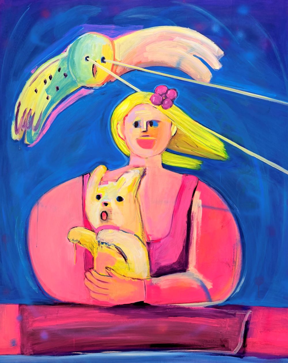 개걔계가하나의세계를이루는신화는시작되었다 The Myth of GaegyaegyeForming One World, acrylic on linen, 91 x 116.8 x 2.5cm, 2026