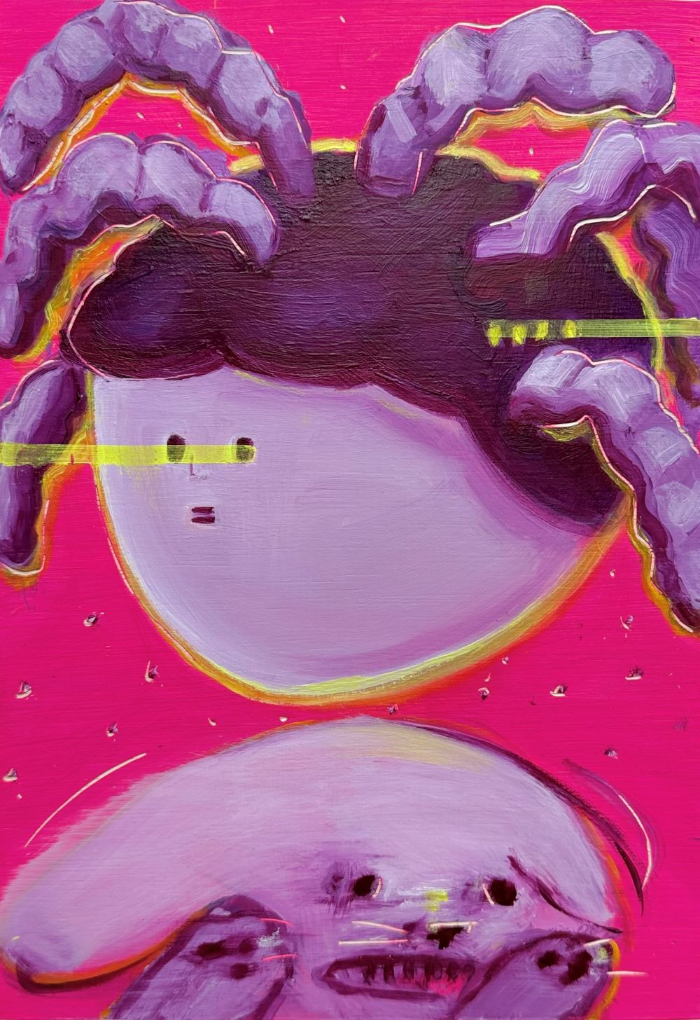 밝은우주와우리의미래Bright Universe and Our Future, 16.0 x 27.3 x 2 cm, oil, carving on wood panel ,2026