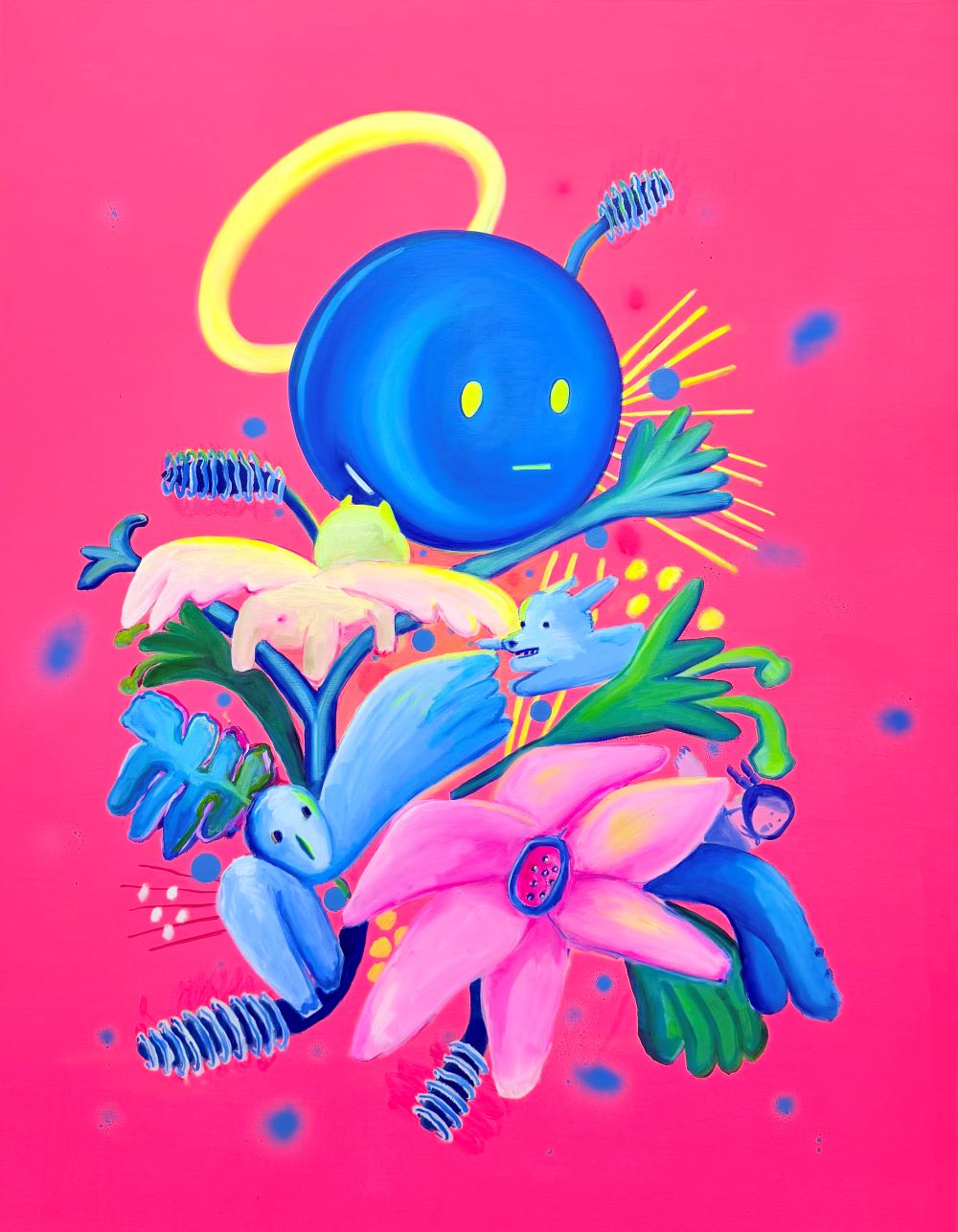 o rule –글리치정원의해를향해To the Sun of the Glitch Garden, oil , acrylic on linen, 91 x 116.8 x. 2.5cm, 2025