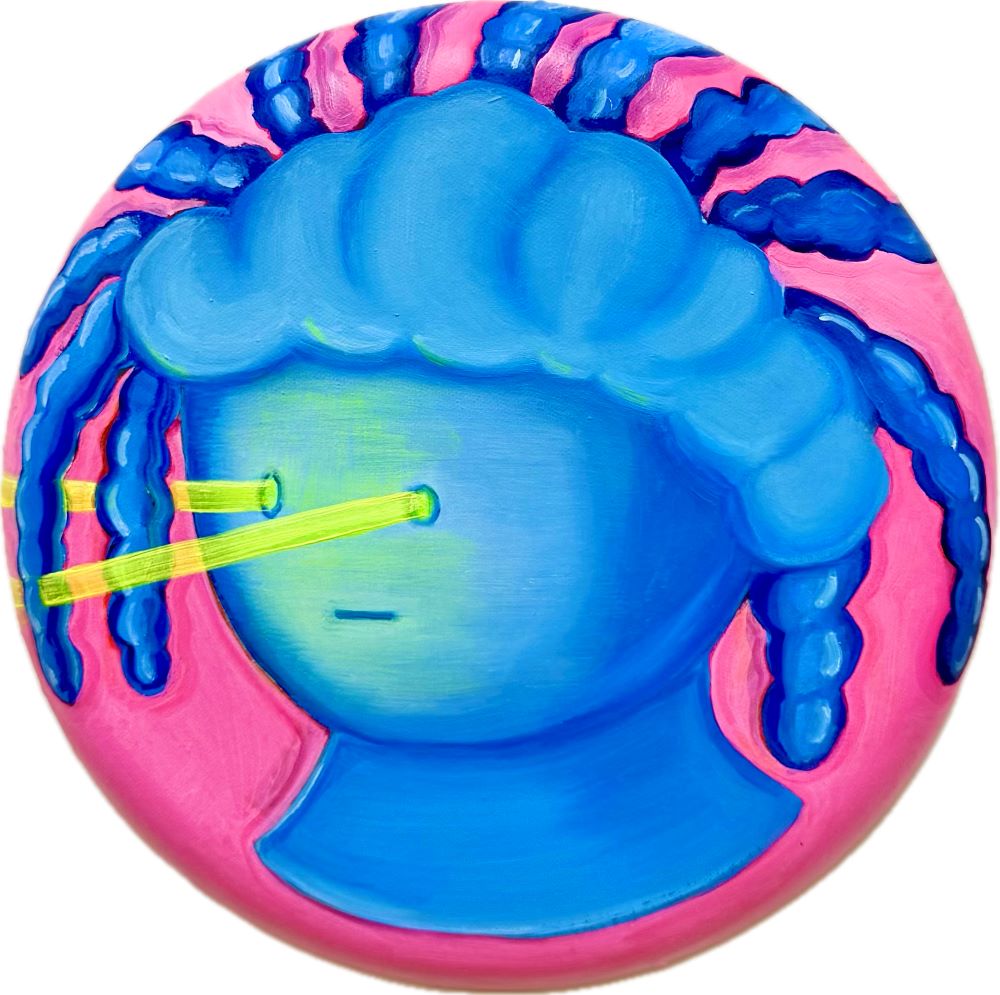 늘함께하는무형존재 The formless one always with us , oil on wood. Panel, Ø30cm, 2025