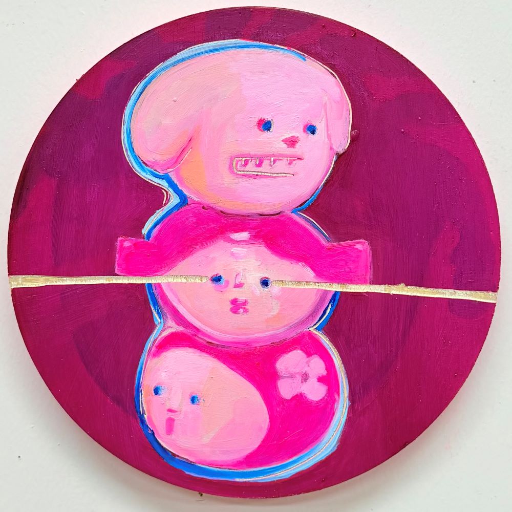 우주의한부분 A Part of the Universe, oil on wood panel, Ø25 x 2.5 cm, 2025