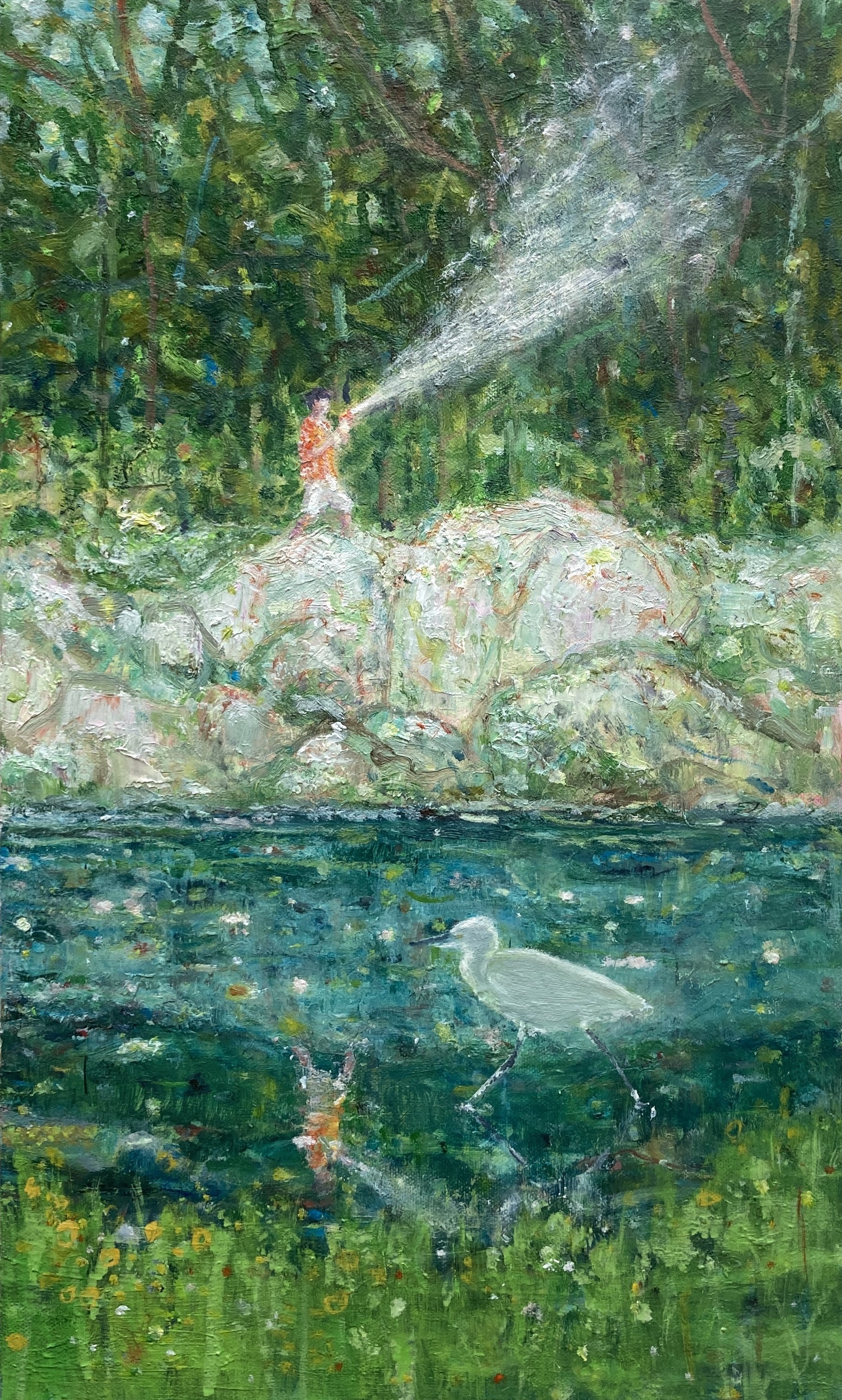 새와 소년, 45.5x 27.3cm. oil on canvas., 2026