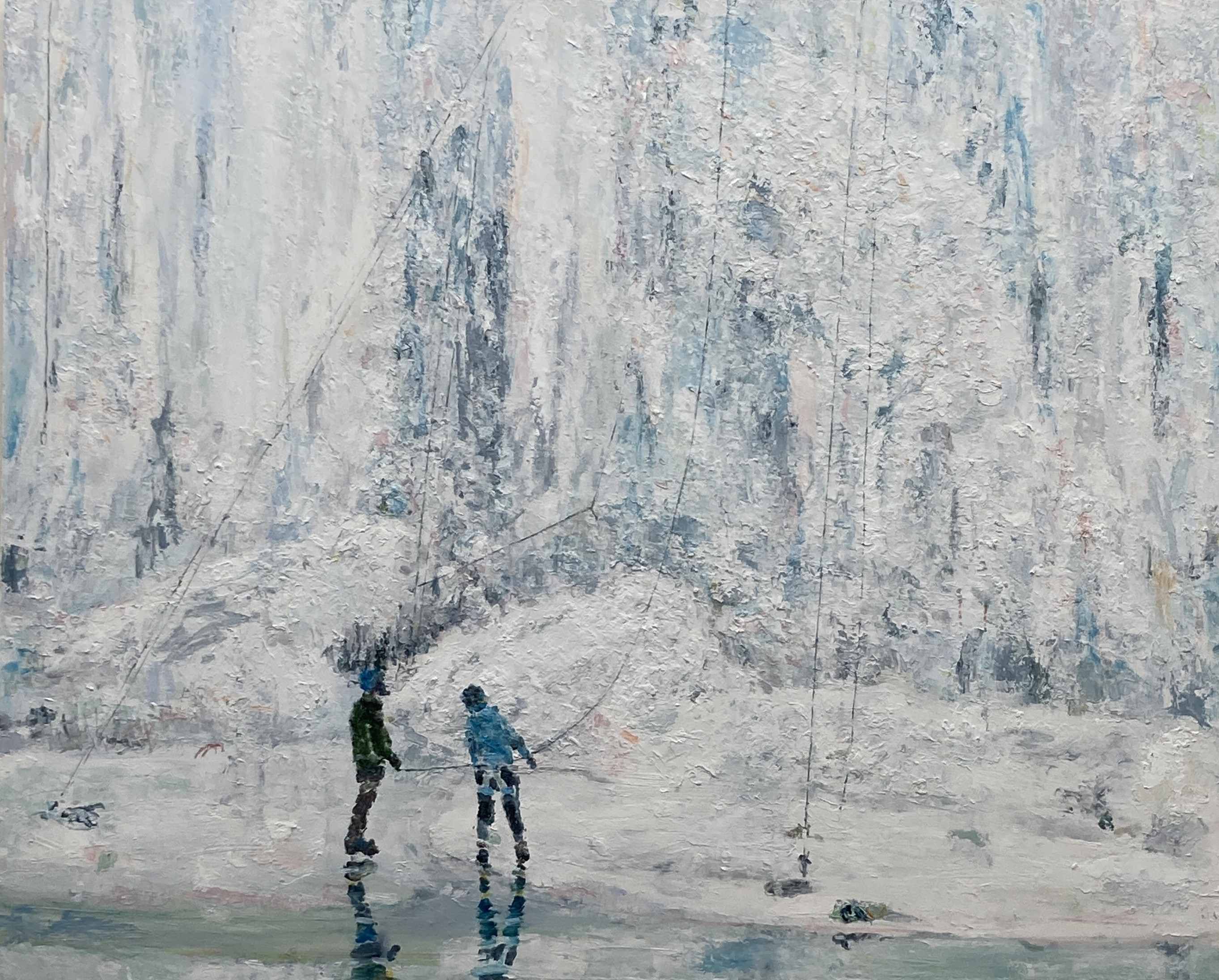 오르는 사람들(빙벽), oil on canvas, 62.7 x 90.9cm, 2026