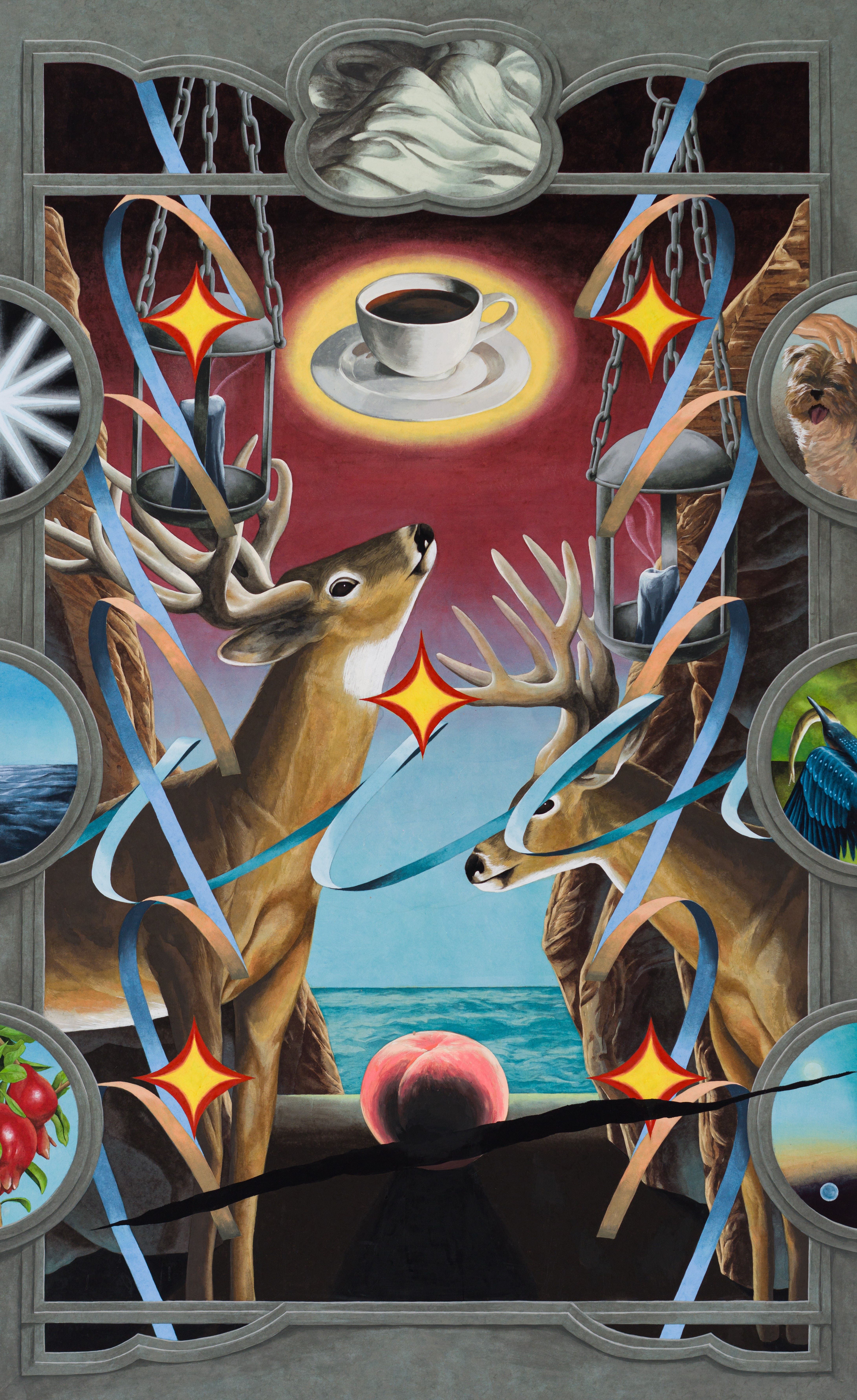 Morning Coffee, 2024, 장지에 채색, 145.5x89.4cm