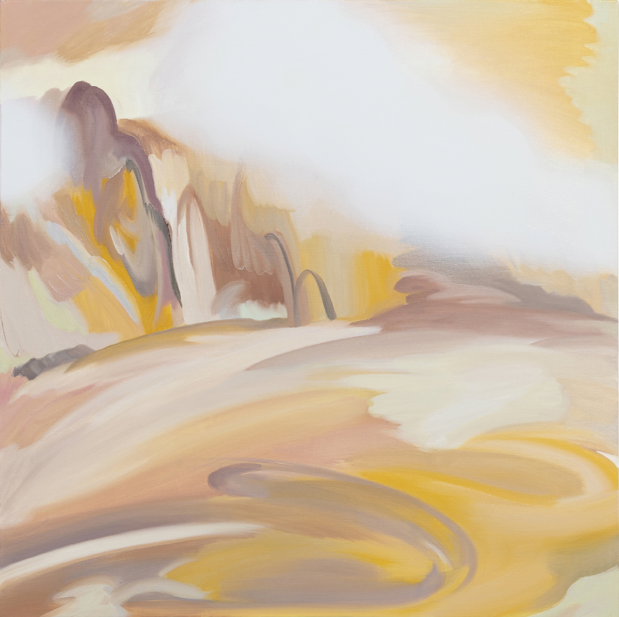 하얀자리-온도, 2020, Oil & spray on canvas, 60.6x60.6cm
