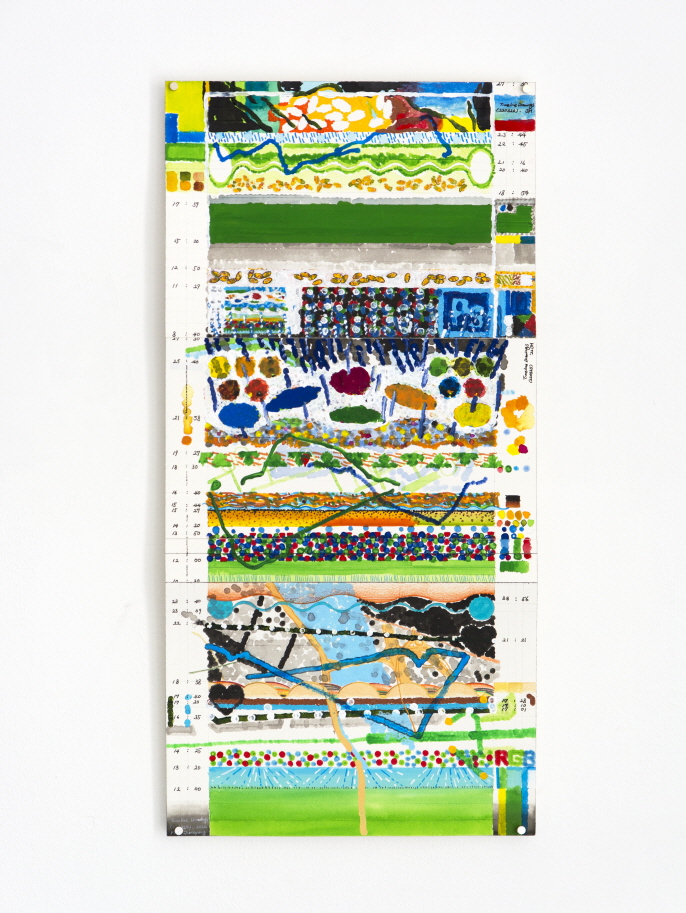 Park Junhyung, Timeline Drawings(220324~220326)_Acrylic, colored pencil, gouache, watercolor, ink, pen on paper_53x26cm_2022