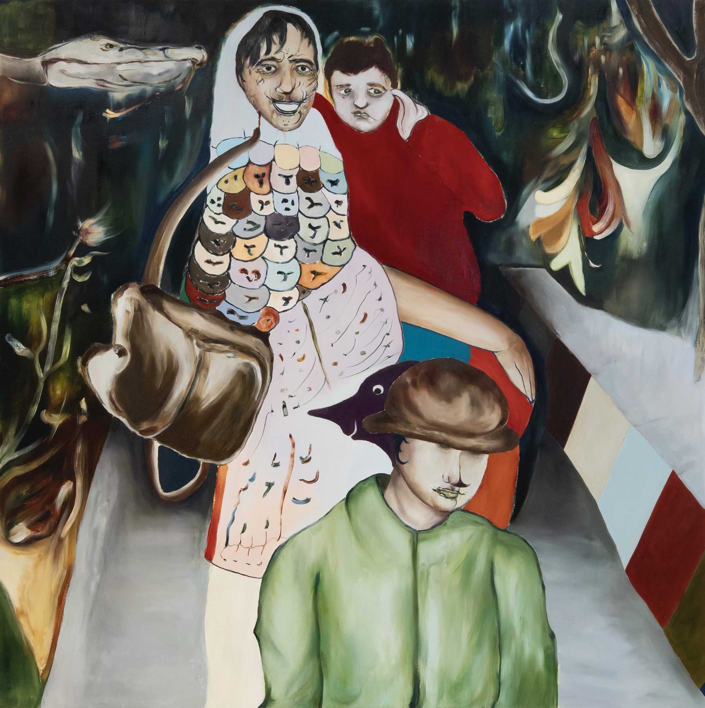 Mother and Siblings. 2024, oil on canvas, 162.0x162.0cm