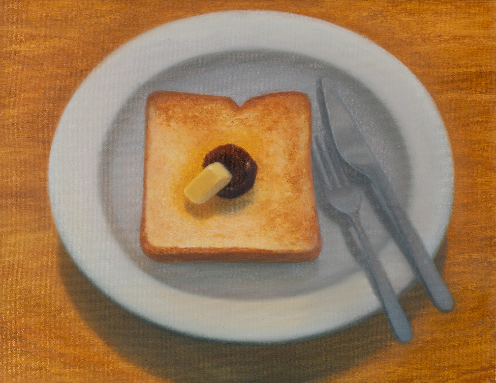 팥앙금 버터 토스트 Ang butter toast, oil on canvas, 31.8x40.9cm, 2024