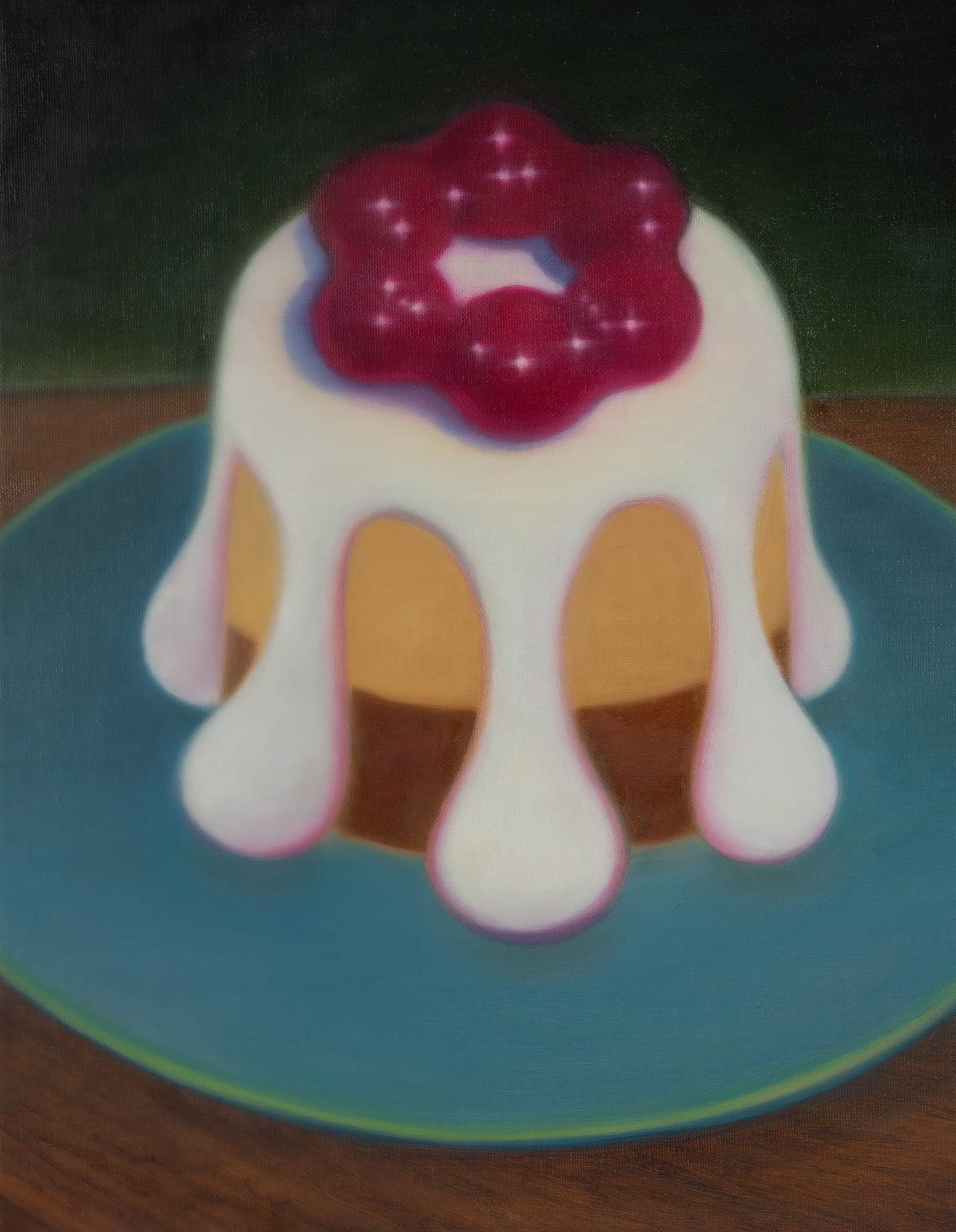 체리 케이크, Cherry cake, oil on canvas, 34.8x27.3cm, 2024