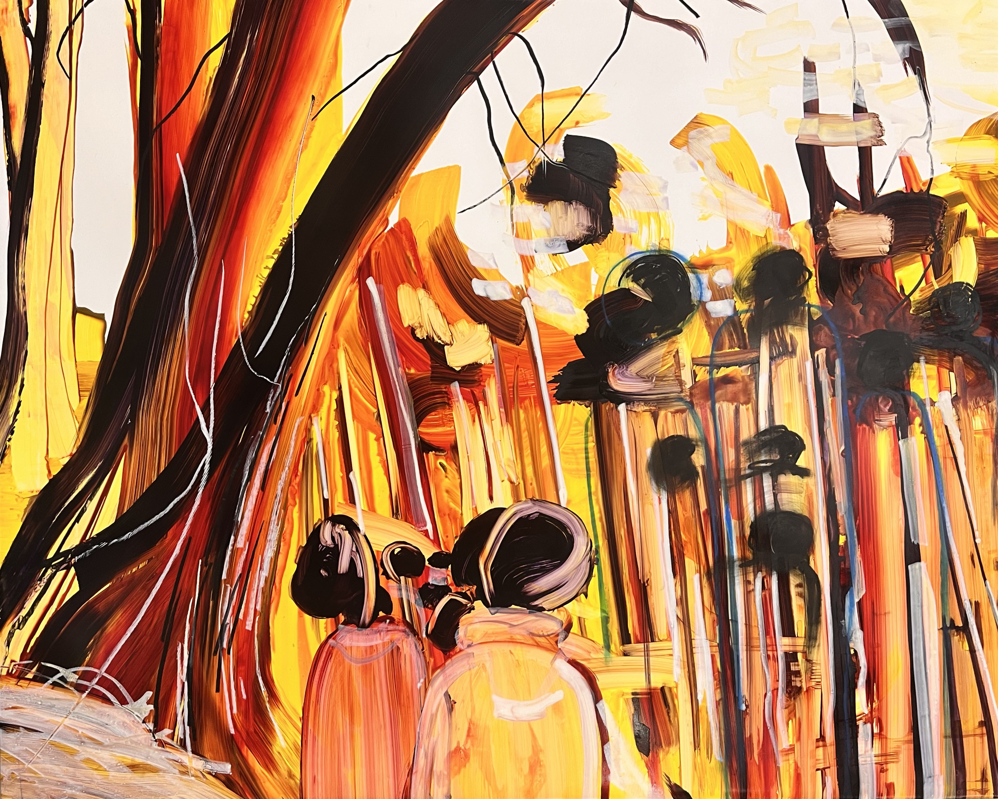 나카바야시 아리사, Untitled : Area to Area 2025 #04, Acrylic, oil pastel on paper, 72.7x91cm, 2025