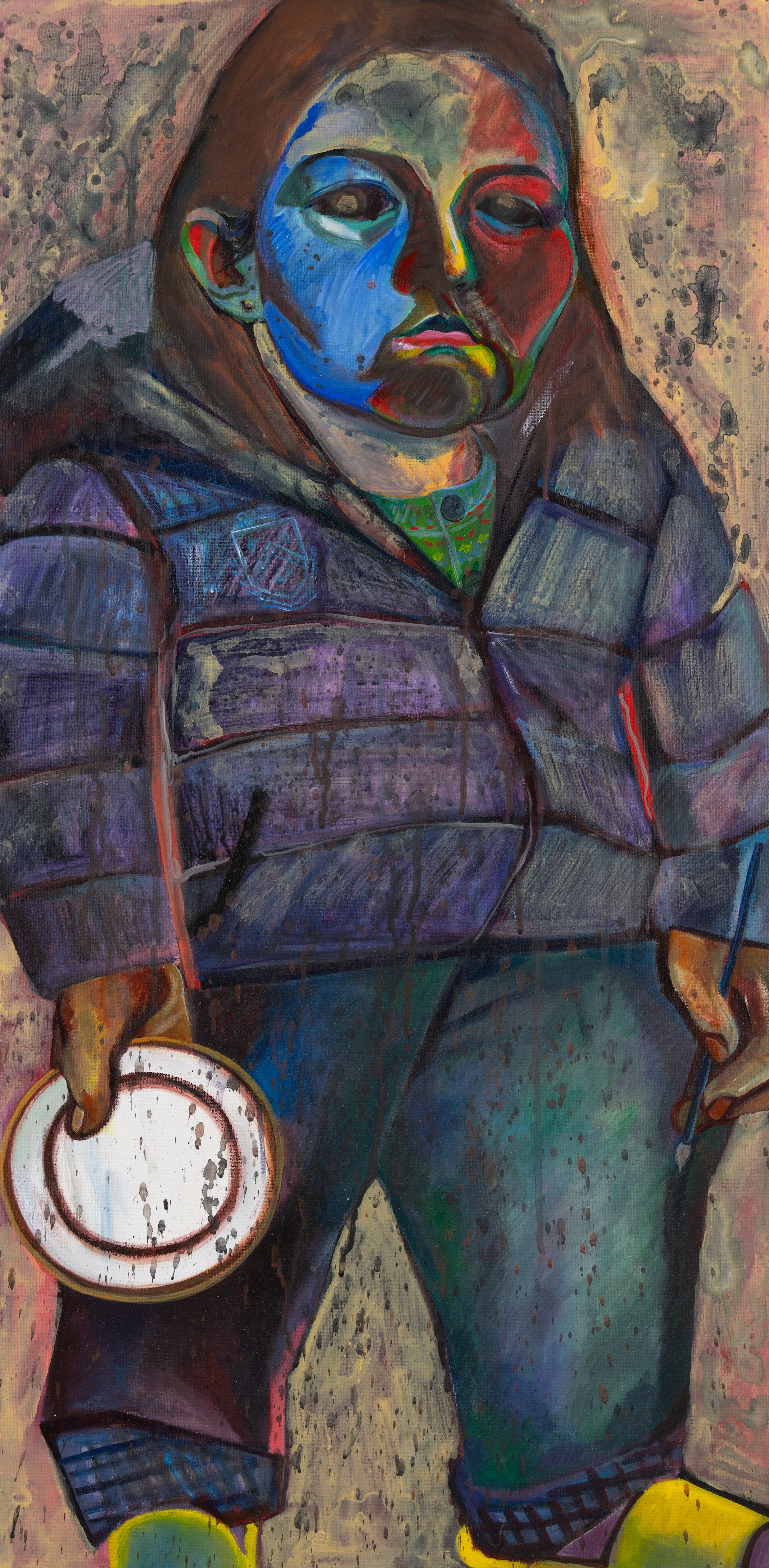 이은경, 윤현, 거울, Acrylic on canvas, 100x50cm, 2025