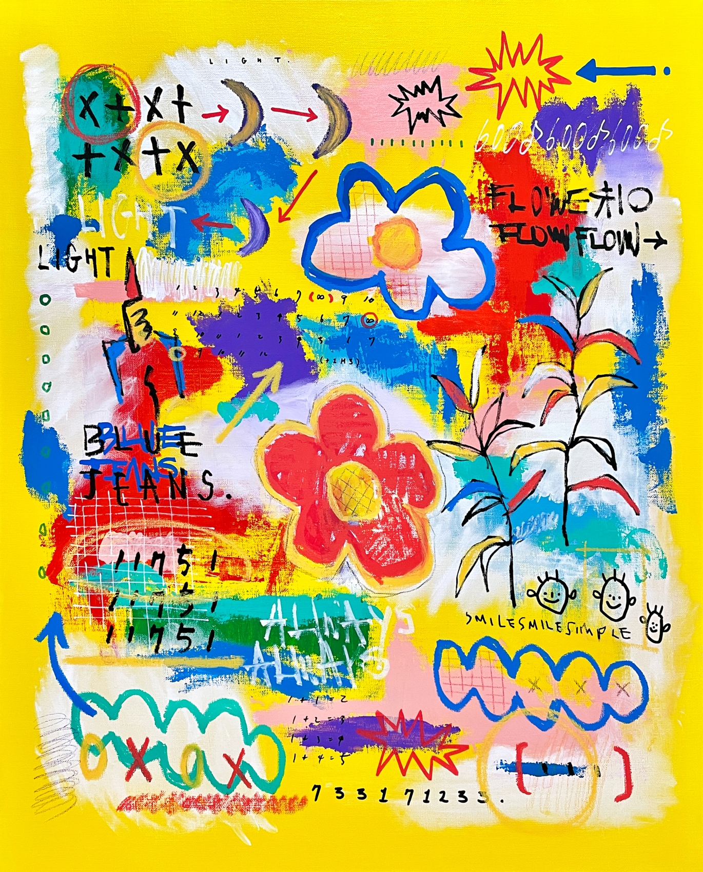 리오지, BLUE JEANS_72.7 x 60.6 cm (20F) Mixed media on canvas 2024