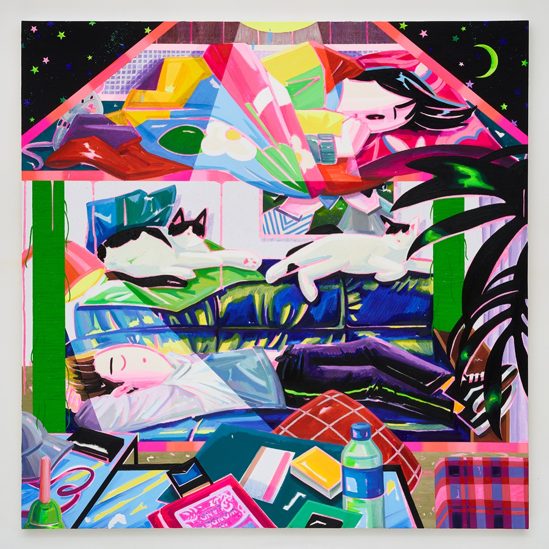 Catman Tower 1_acrylic and oil on canvas_91.0x91.0cm_2022