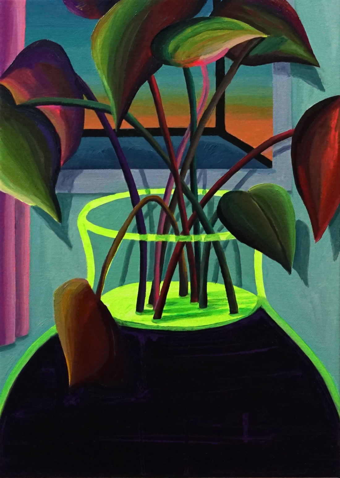 노을 화초, Oil on canvas, 33.3x24.2cm, 2025