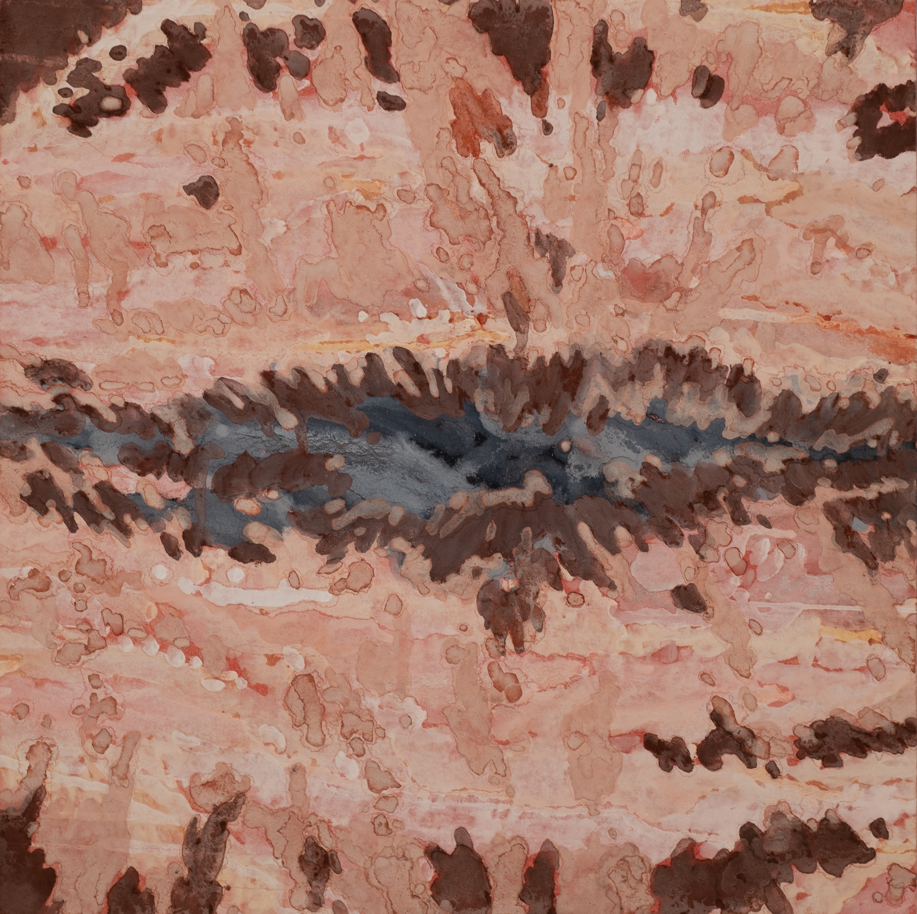 소라고둥과 튼 살, 장지에 물감, 파스텔, 호분, 40x40cm, 2026