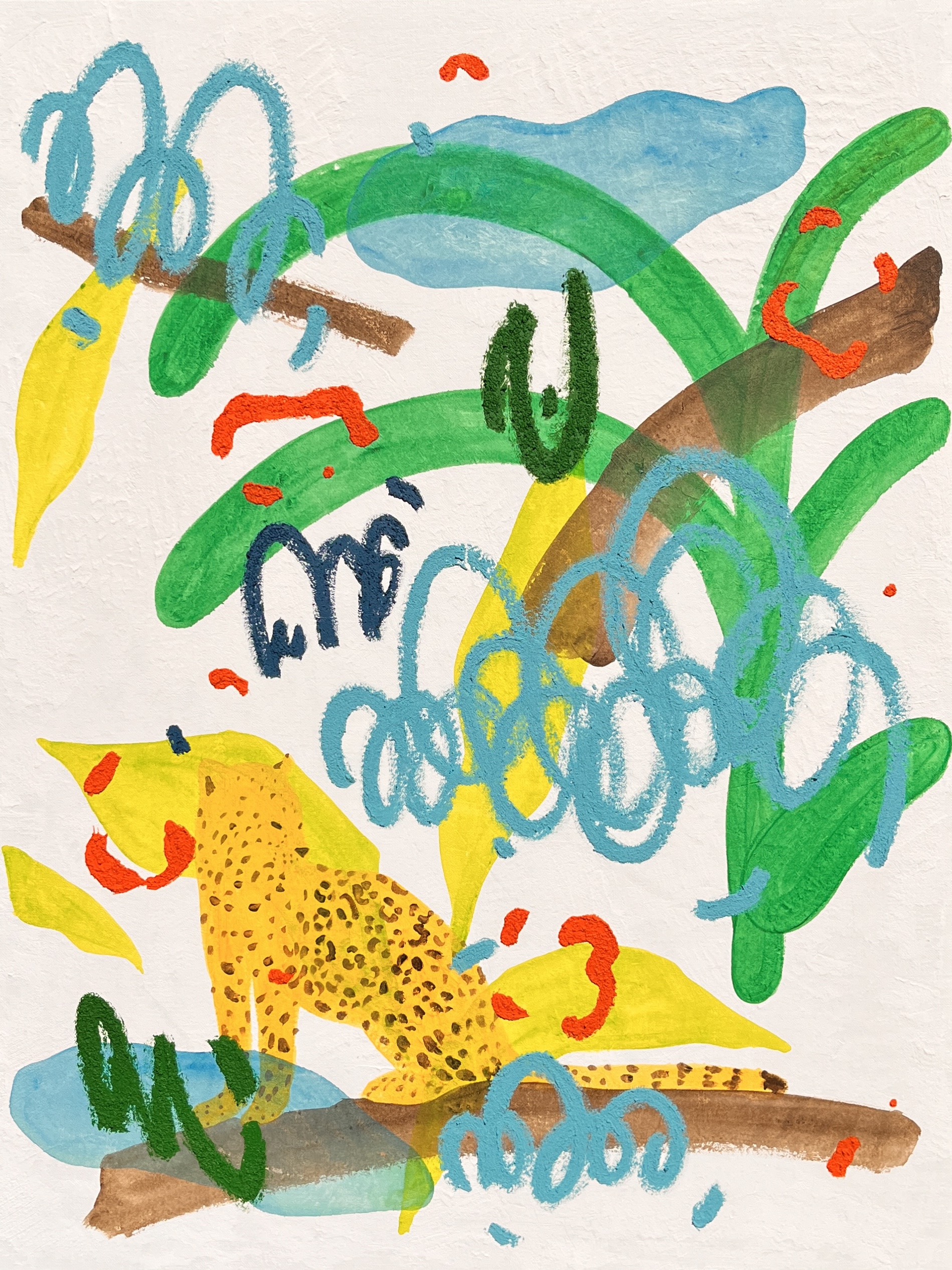 Between Leaves and Patterns #1, Mixed media, 90.9x65.1cm