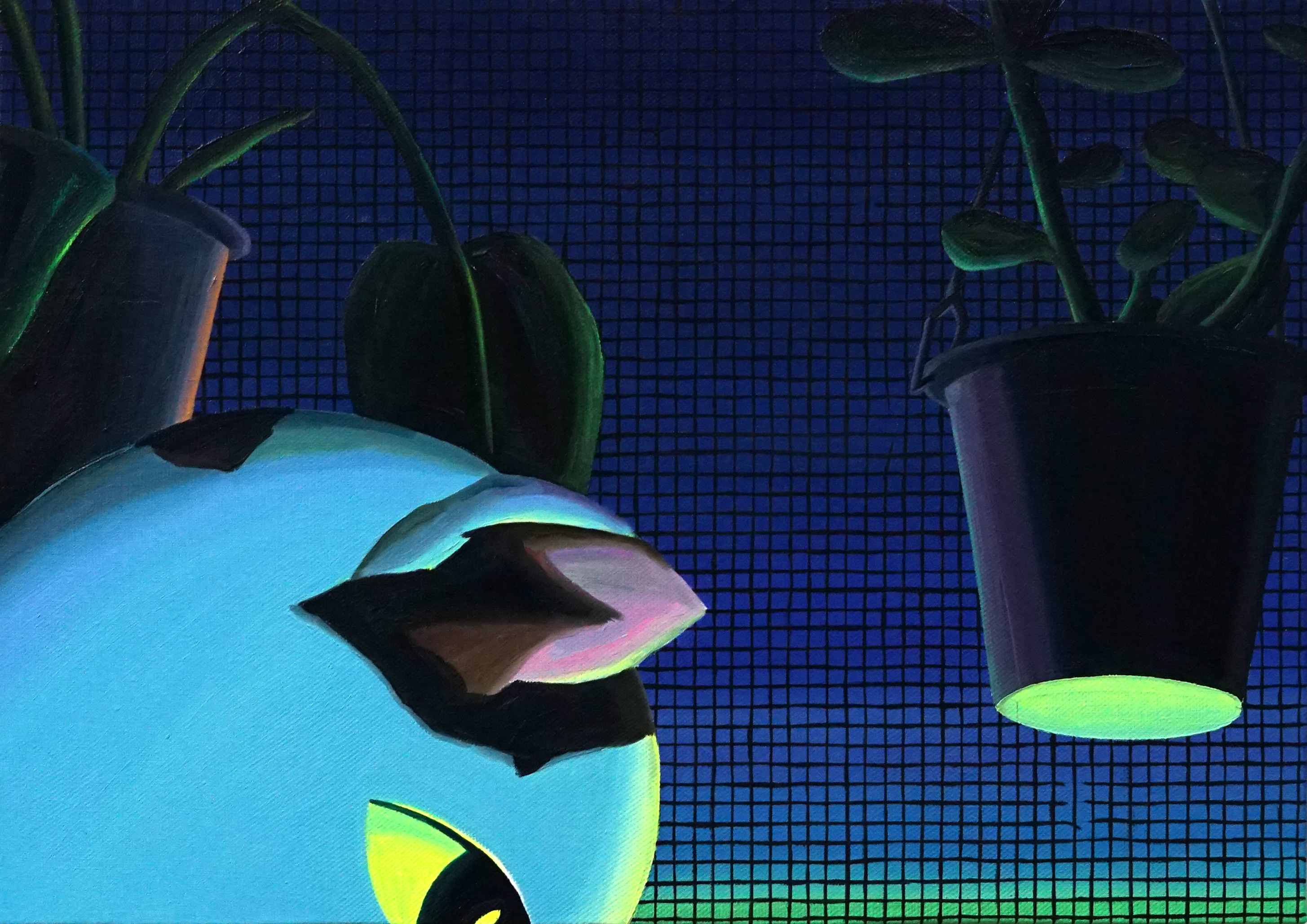 푸른 고양이, Oil on canvas, 24.2x34.8cm, 2026