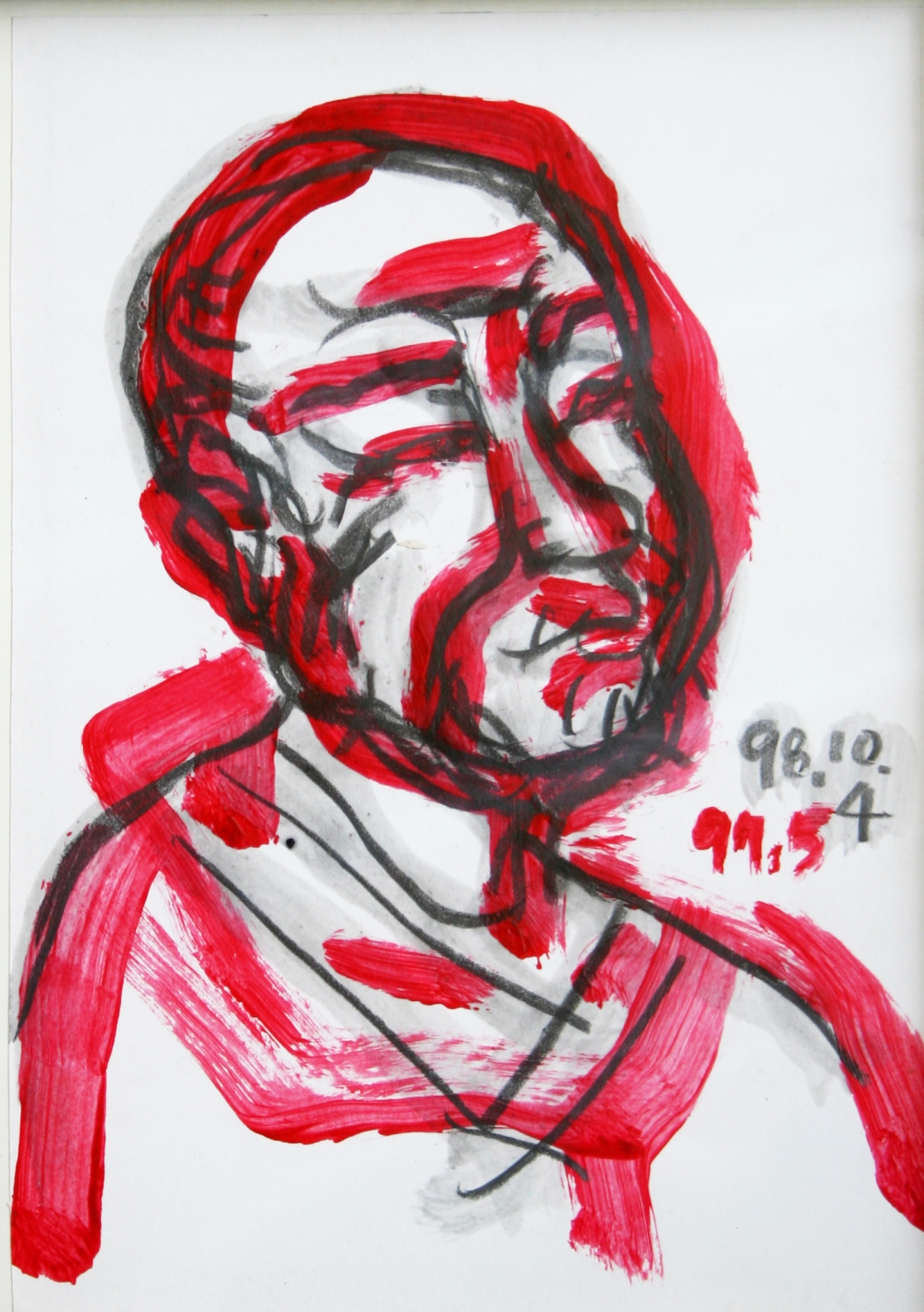 매월당_1997,1998_Acrylic, graphite on paper_29.5x20.5cm