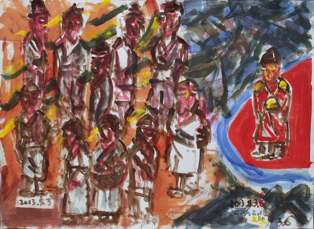 백성들의 생각_2013,2014_Acrylic on paper_79x109cm 