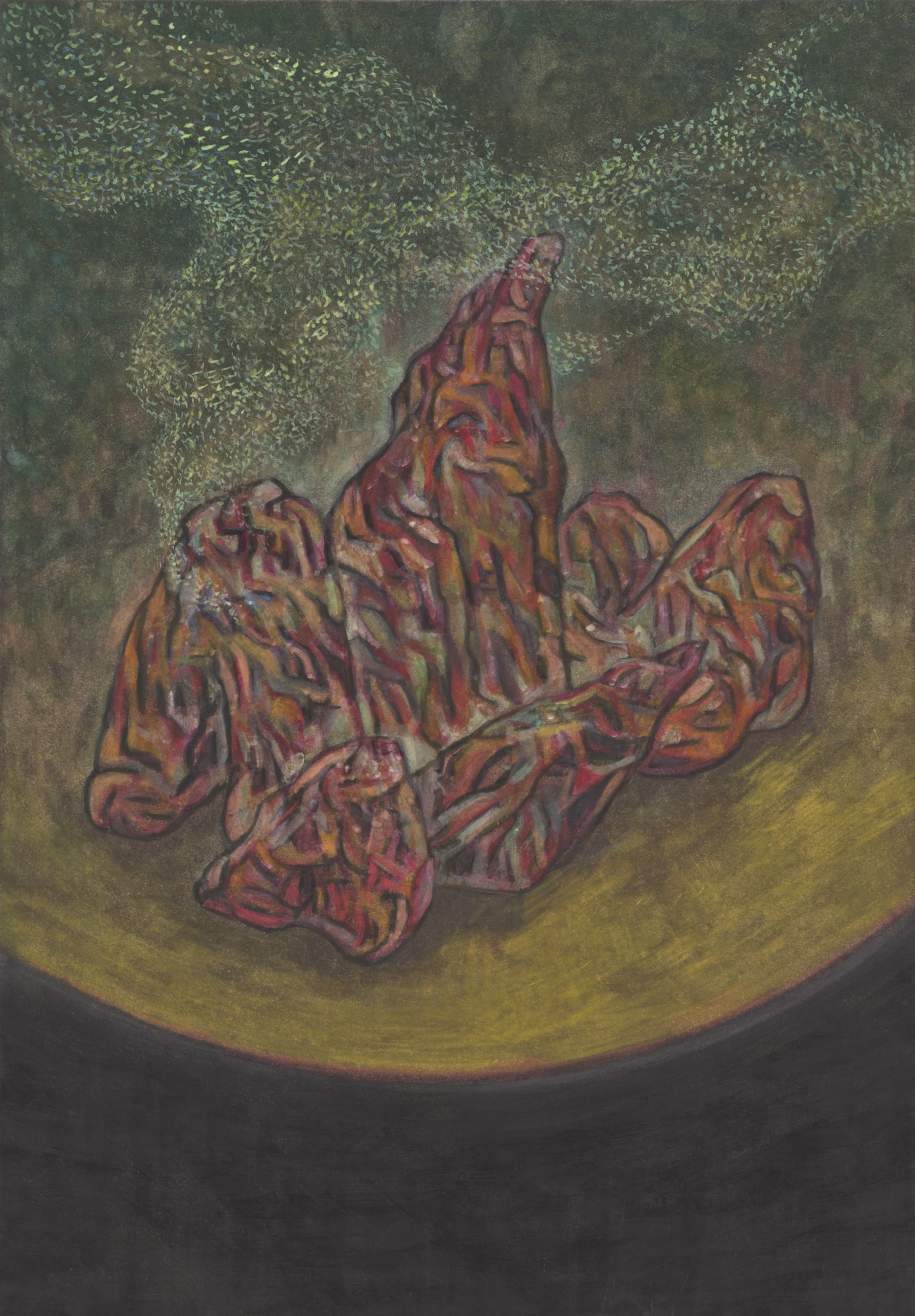 어제의 이야기, 장지에 분채, 금분, 65.1x45.5cm, 2026