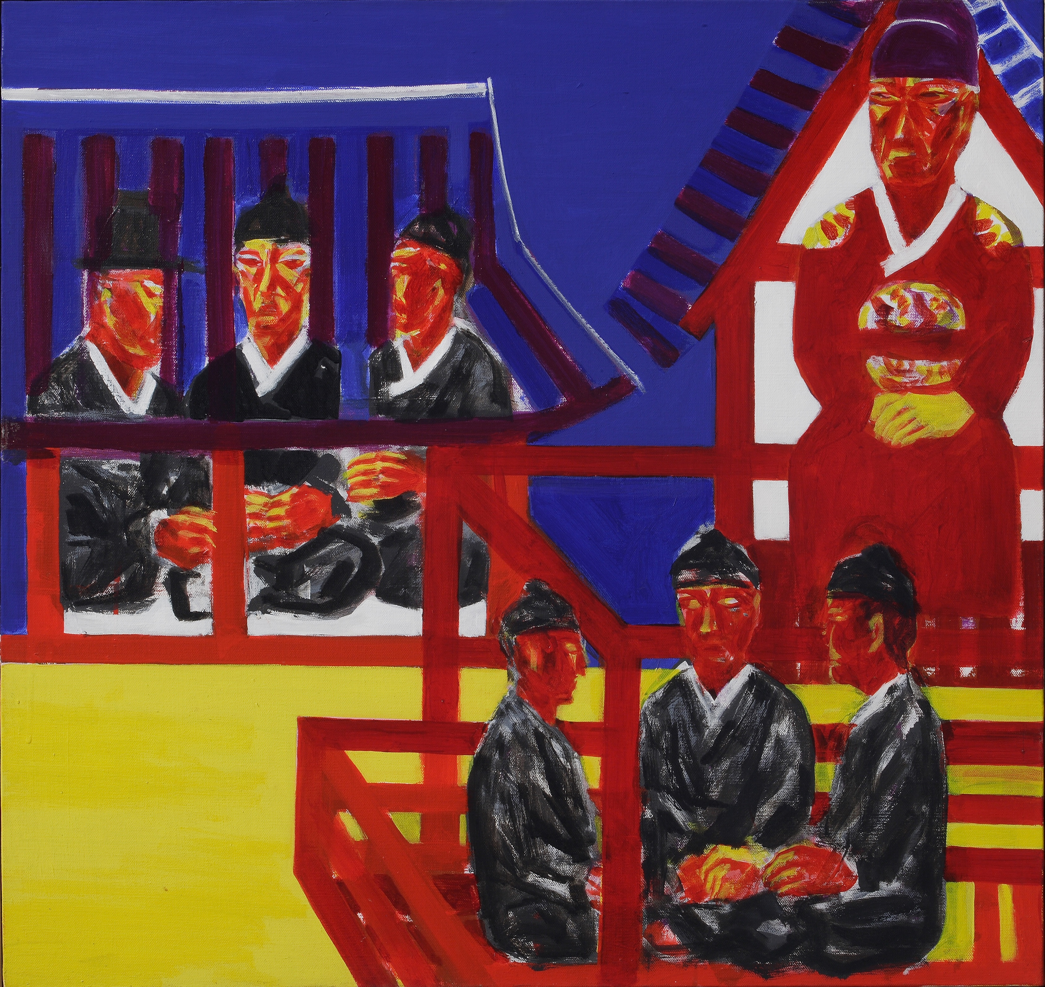 세조, 사육신  1, 1999~2003, Acrylic on canvas, 97x92cm