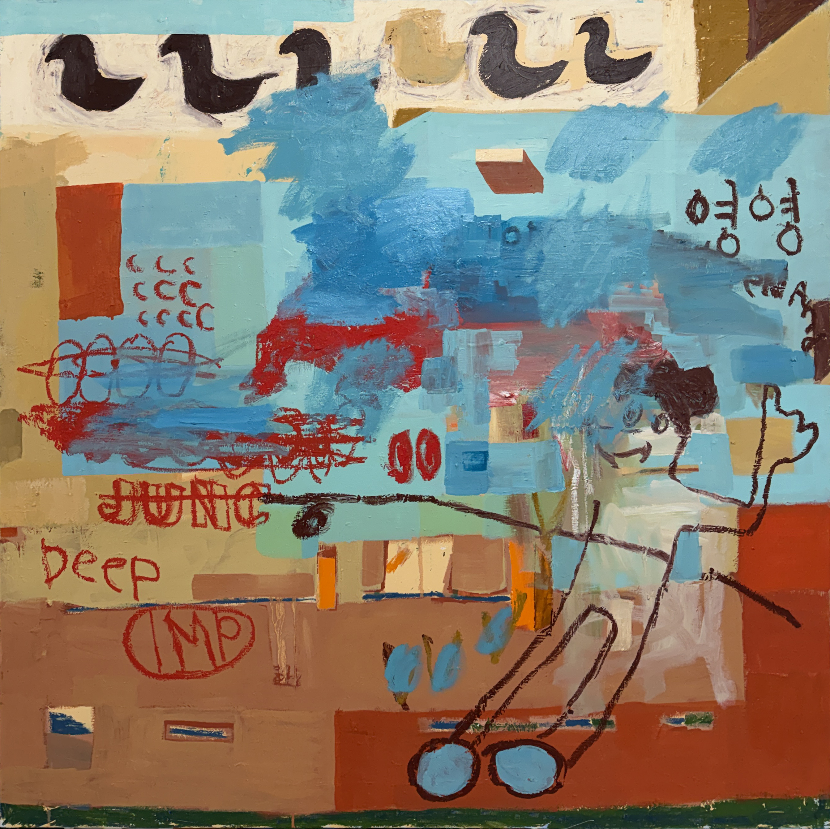 하남 - 영영, Mixed media (acrylic, oil) on canvas, 130.3x130.3cm, 2026