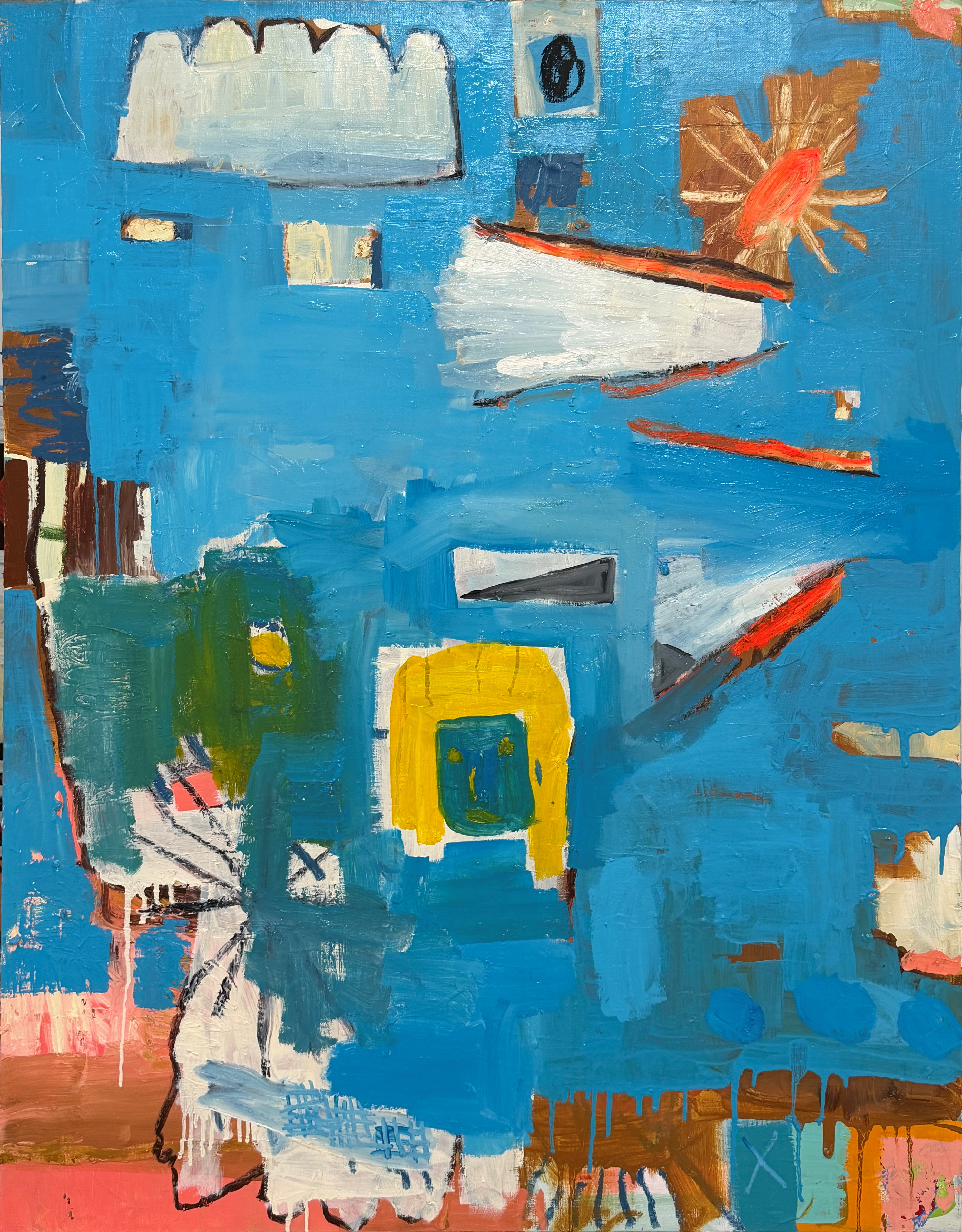 하남 - 선탠, Mixed media (acrylic, oil) on canvas, 116.8x91cm, 2026