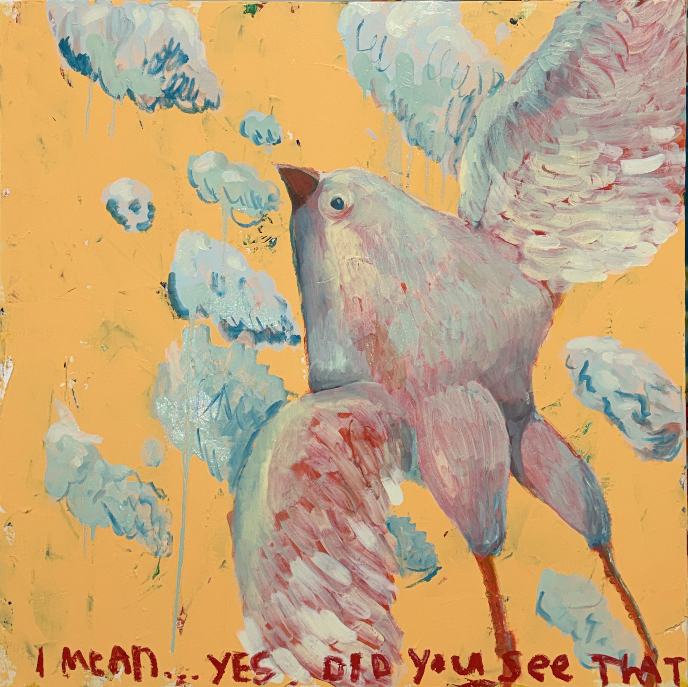 하남 - 날아라, Mixed media (acrylic, oil) on canvas, 91x91cm, 2026