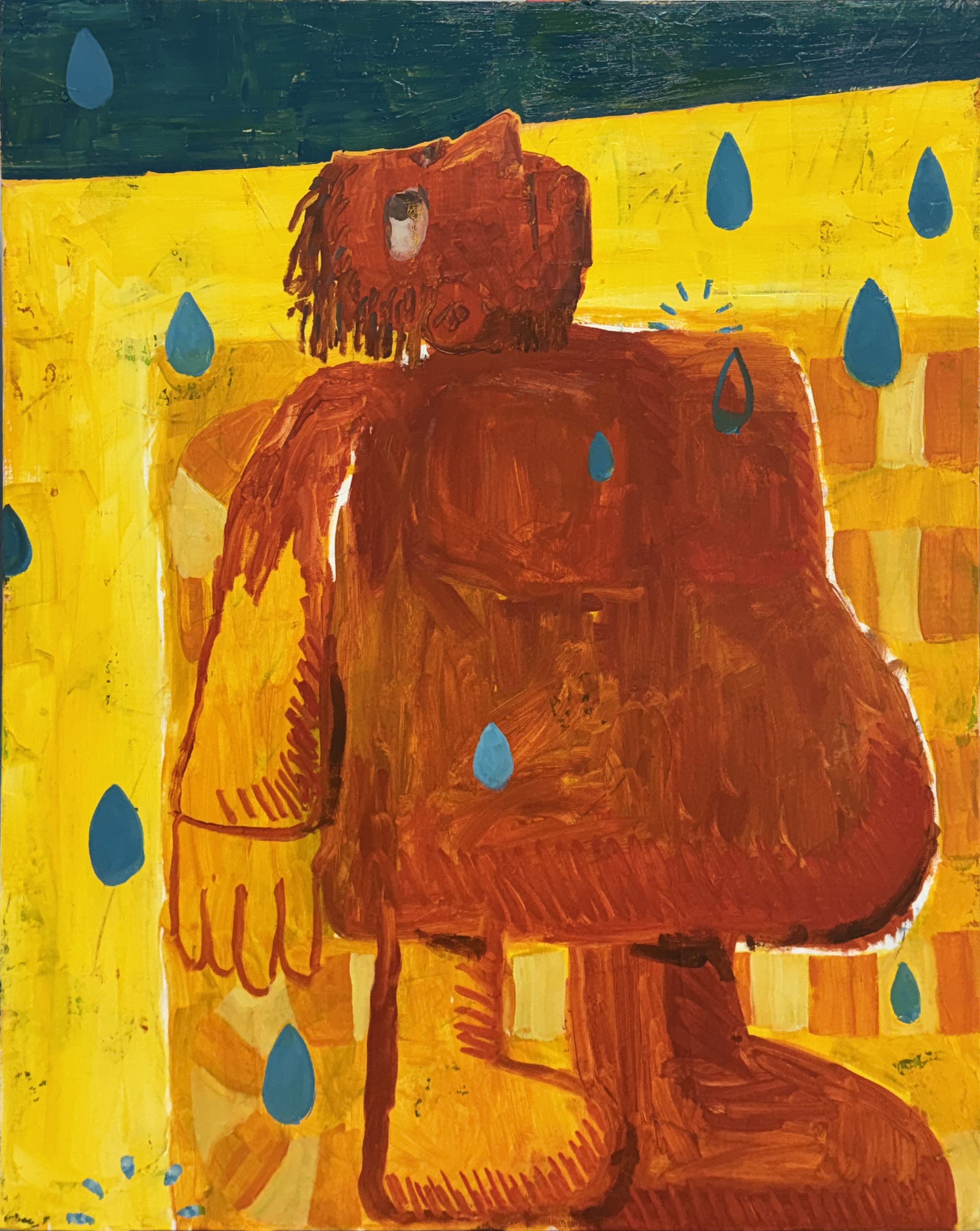 하남 - 비가오나?, Mixed media (acrylic, oil) on canvas, 91x72.7cm, 2026