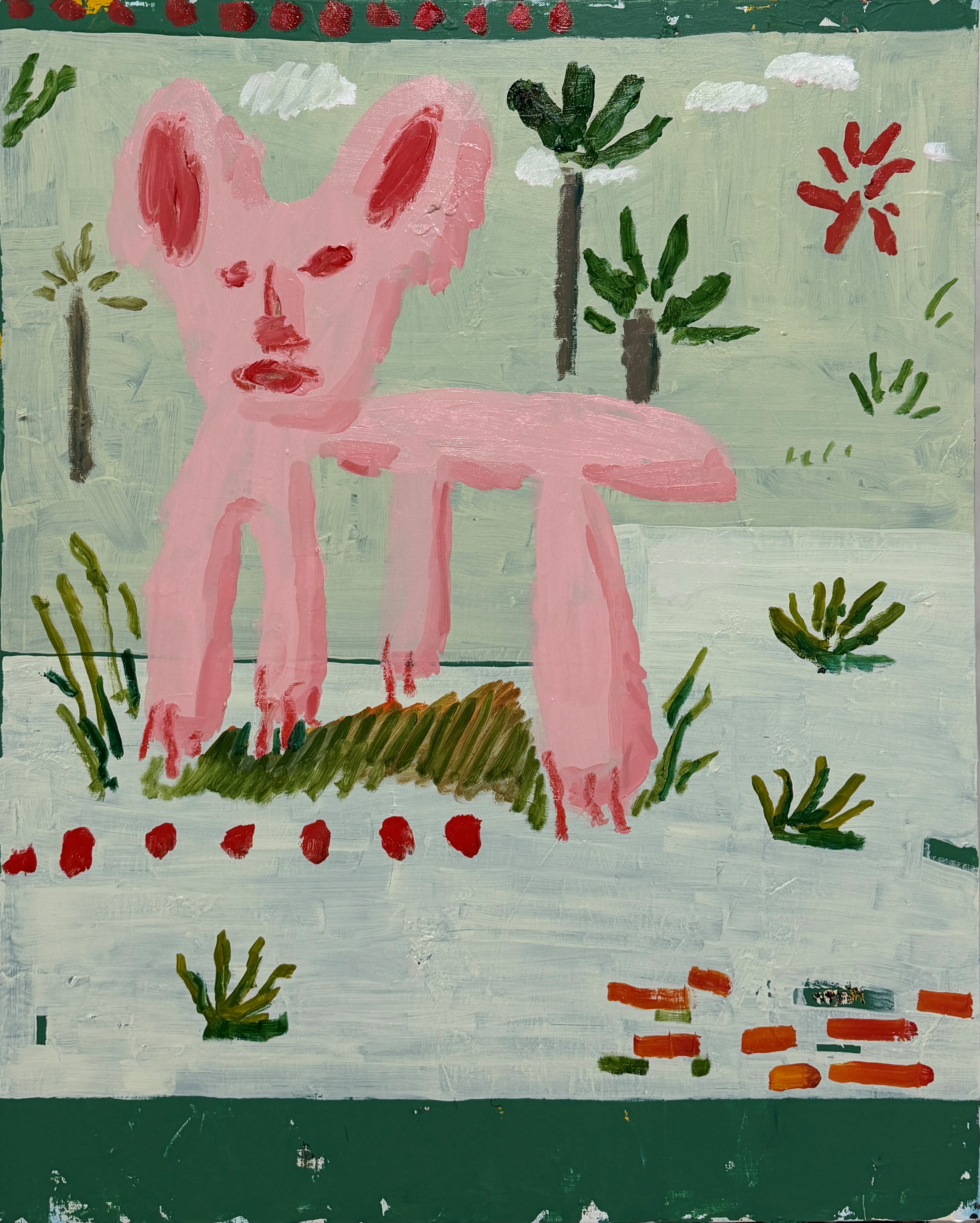 하남 - 모호한 동물, Mixed media (acrylic, oil) on canvas, 91x72.7cm, 2026