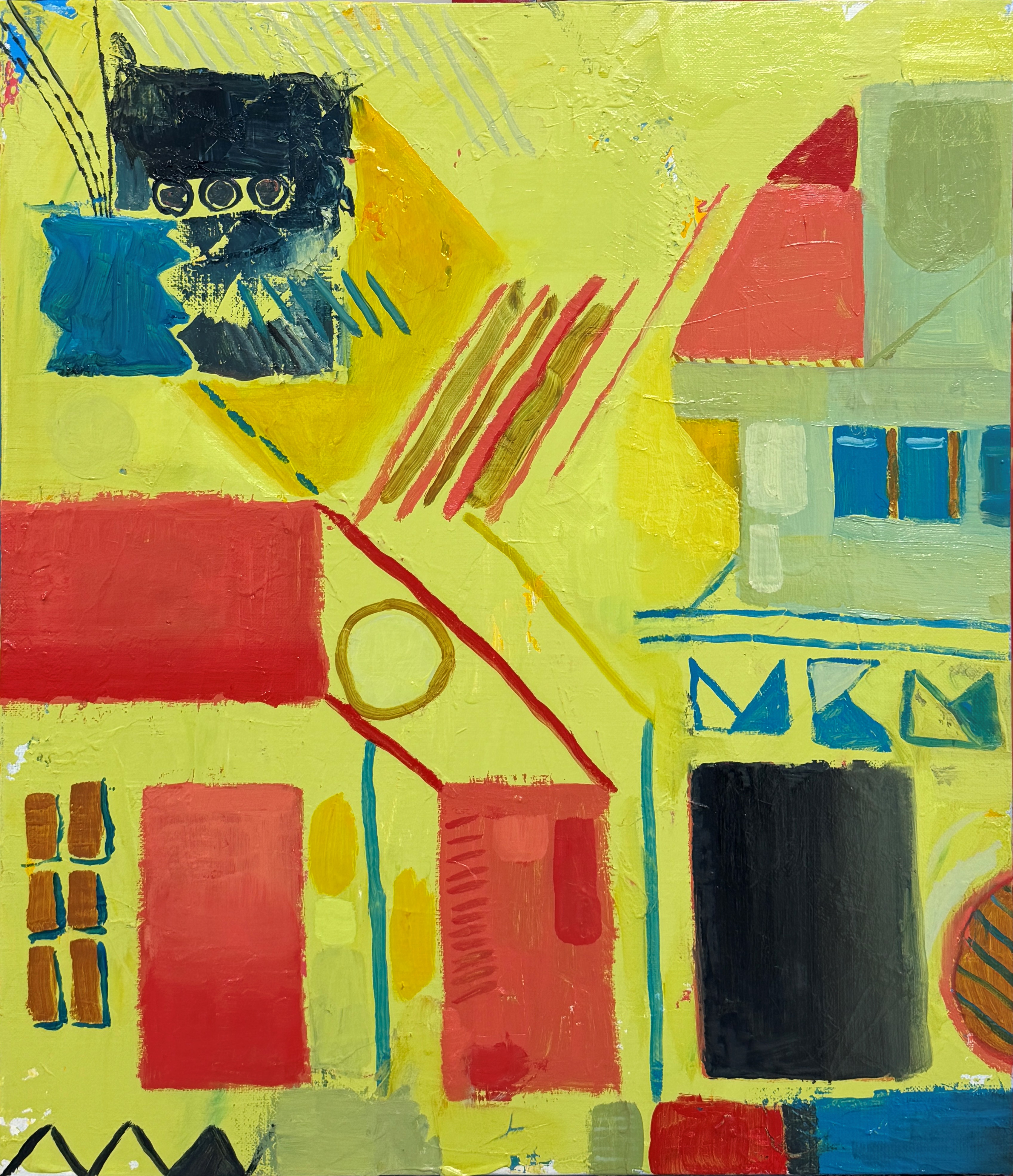 하남 - 12시, Mixed media (acrylic, oil) on canvas, 53x45.5cm, 2026