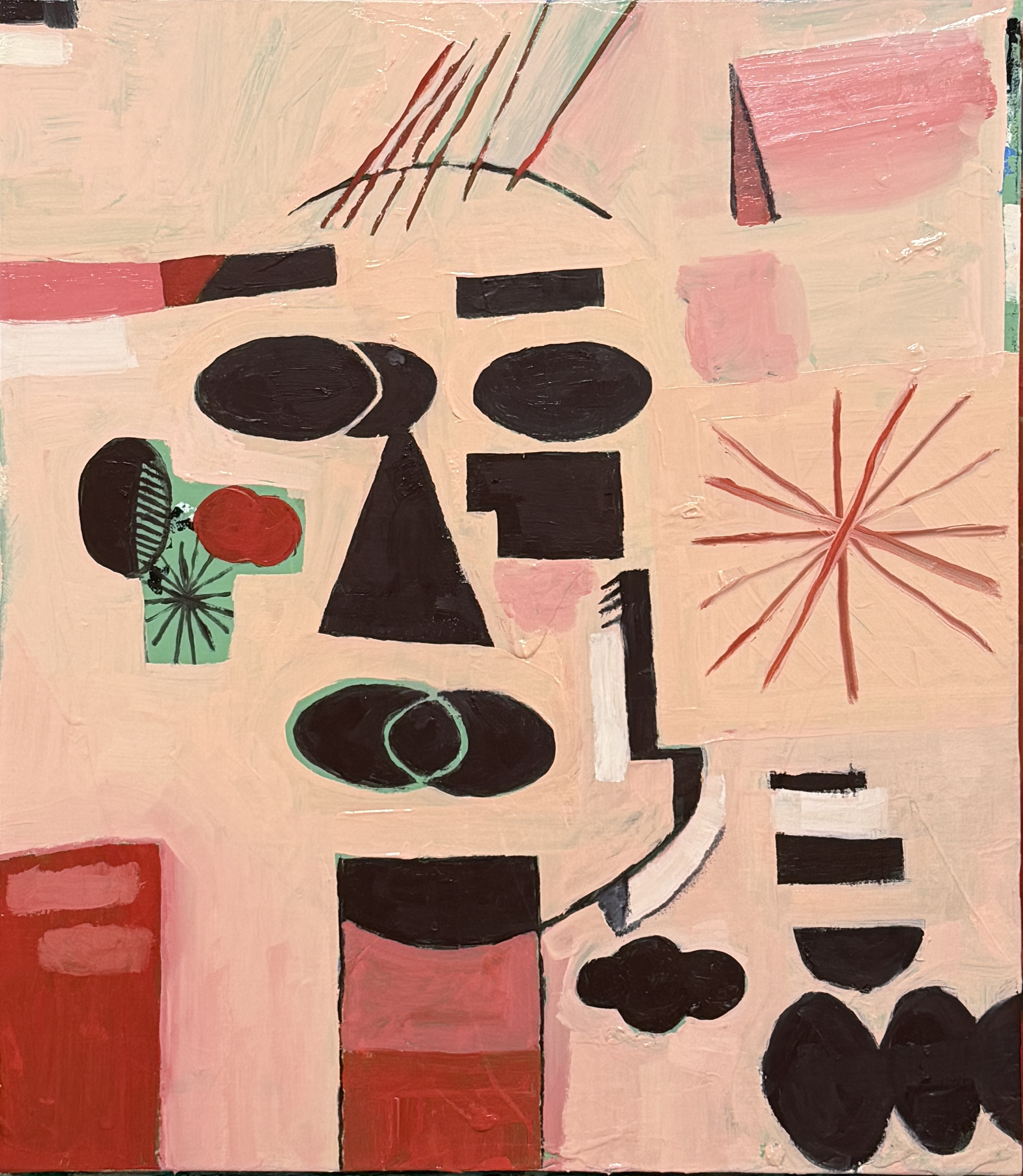 하남 - 생성중, Mixed media (acrylic, oil) on canvas, 53x45.5cm, 2026