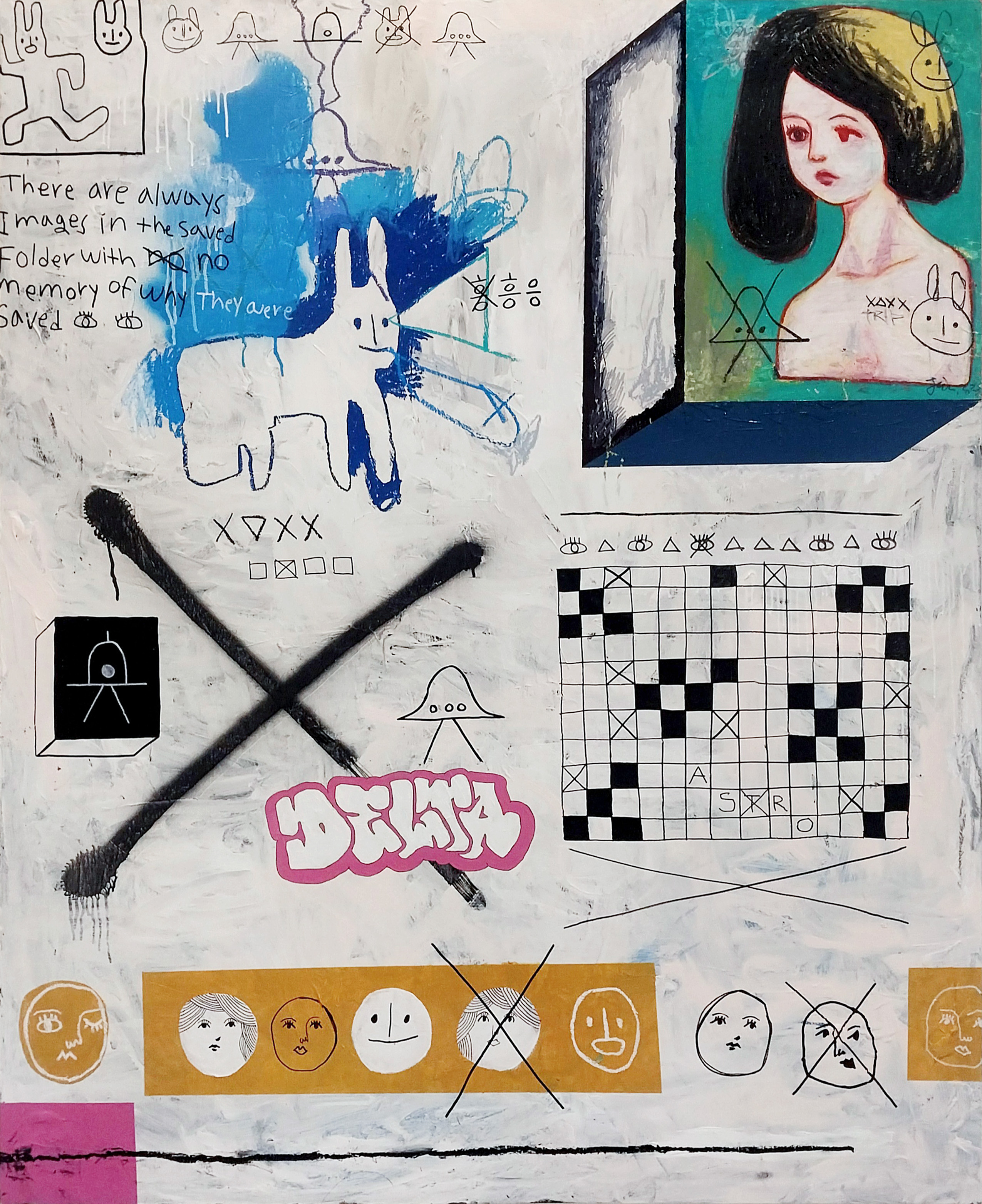 Delta . mixed media on wood panel. 162.2cm x 130.3cm(2025)