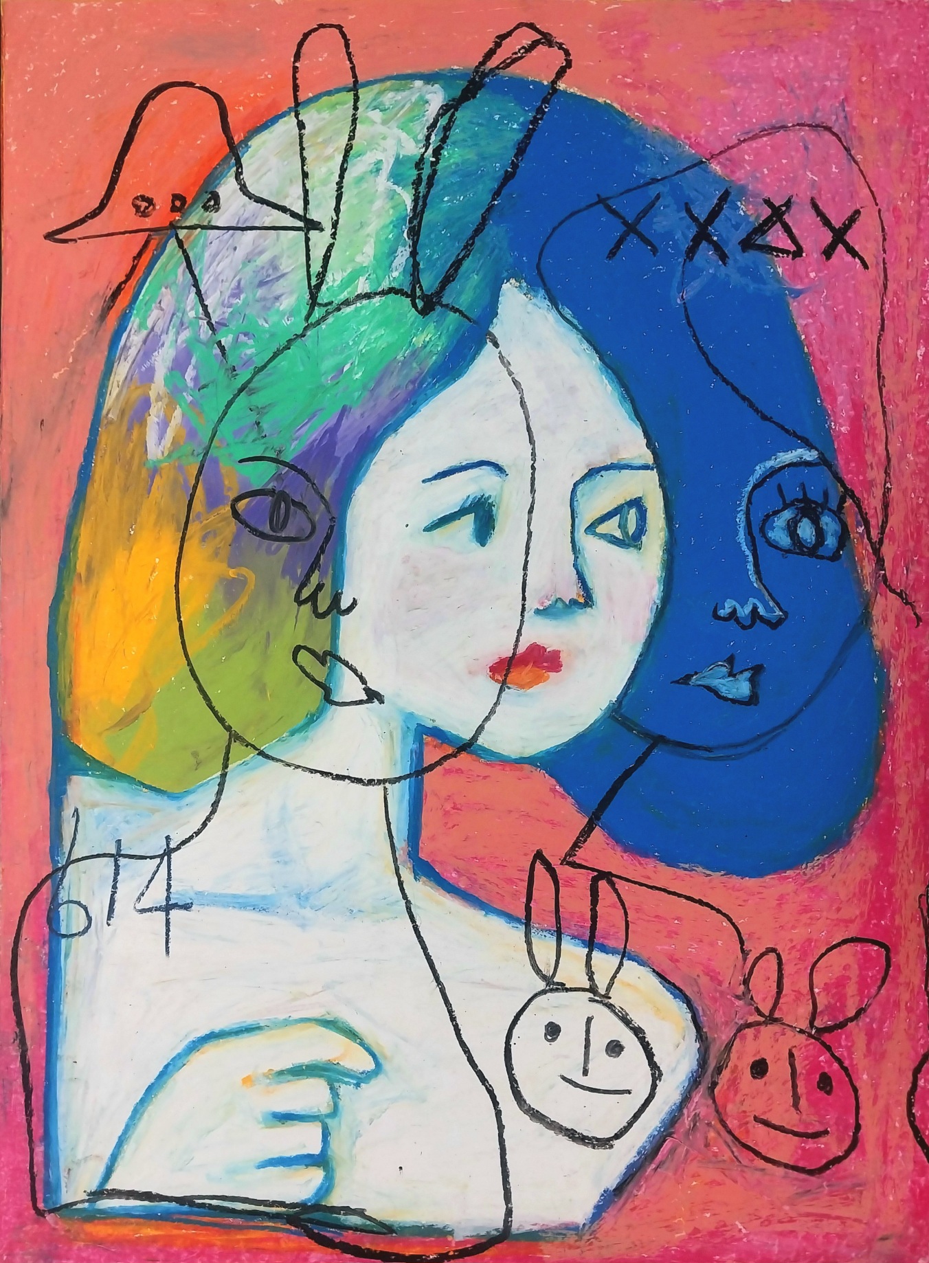 Torso oil pastel on paper 54.5 x 39.4cm (2023)
