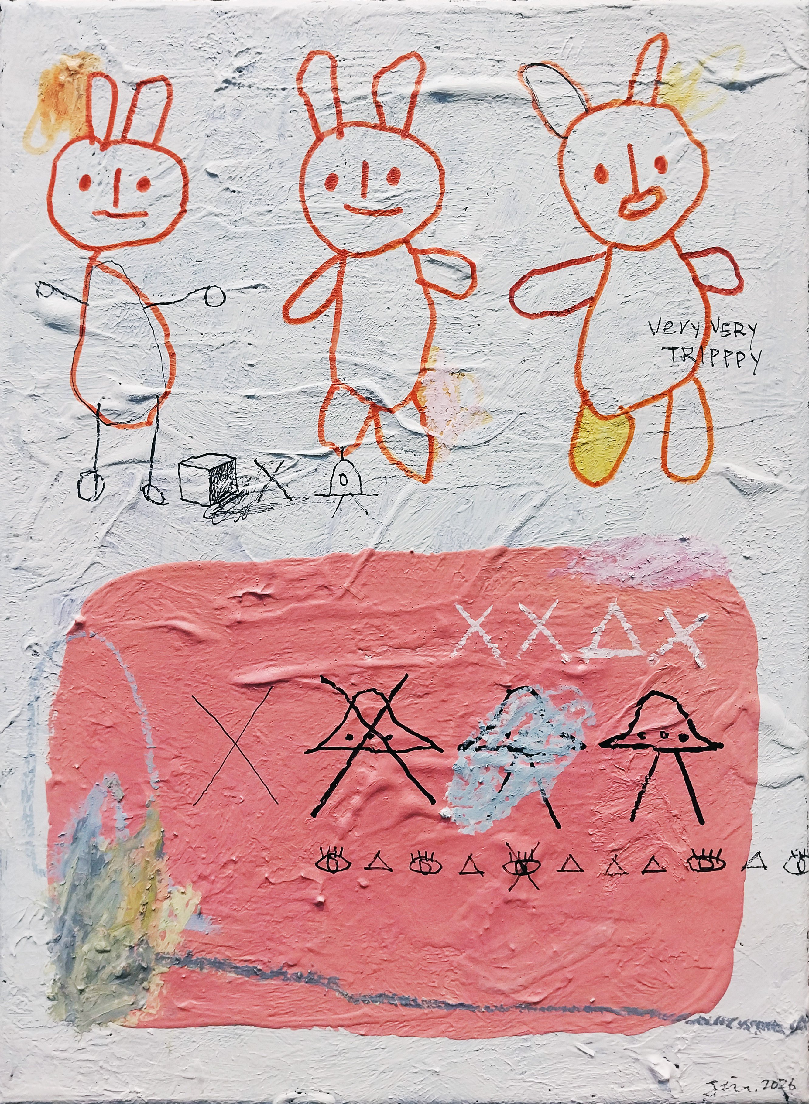 Very very very trippy. mixed media on canvas 34.8 x 27.3cm (2026)