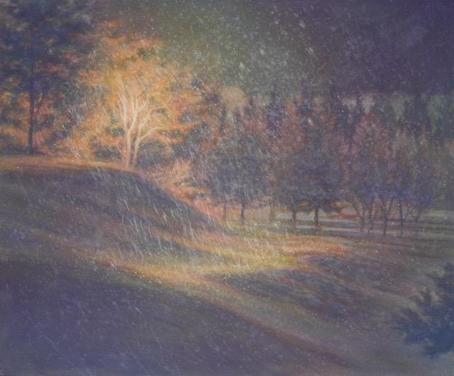 I recall those stormy nights in Your arms, 광목에 분채, 과슈, 50.2x61cm, 2026