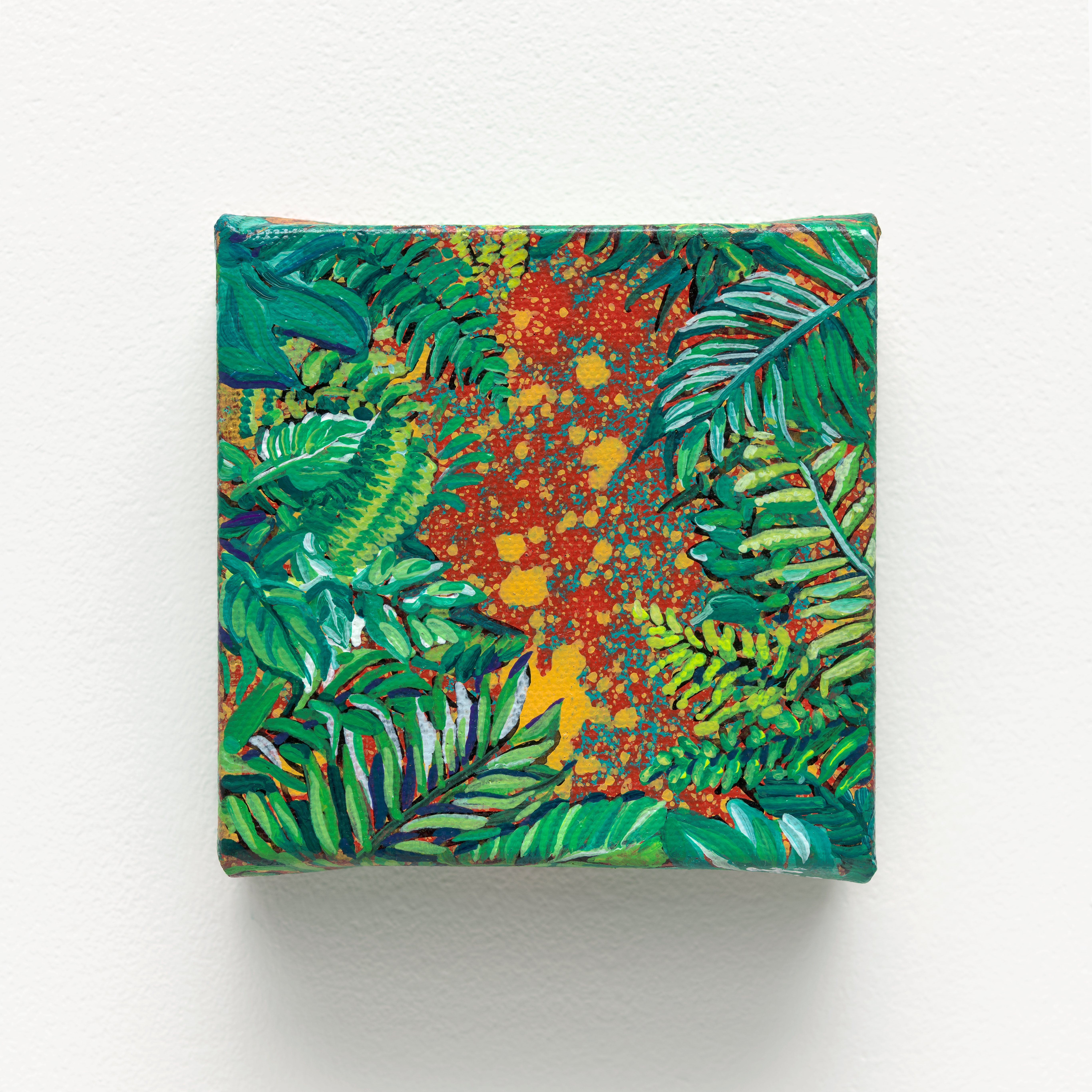 너에게 닿다 3, 한지에 고서 꼴라쥬, 수묵, 아크릴, 10×10cm, 2026